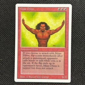 1994 MTG Magic The Gathering Revised Mijae Djinn Red Rare LP